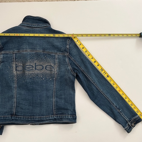bebe Cropped Bling Denim Jacket - Picture 16 of 16